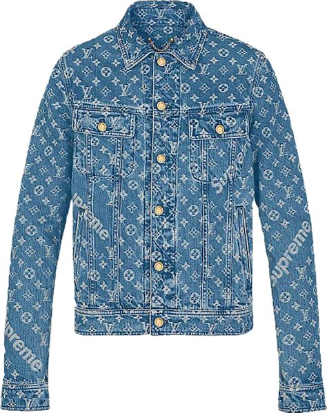 louis vuitton supreme denim jacuard stockx|louis vuitton jacquard jacket.